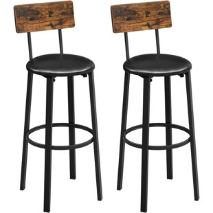 VASAGLE Set of 2 PU Upholstered Breakfast Stools